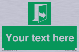 Custom sign safe condition door opens pulling left hand side